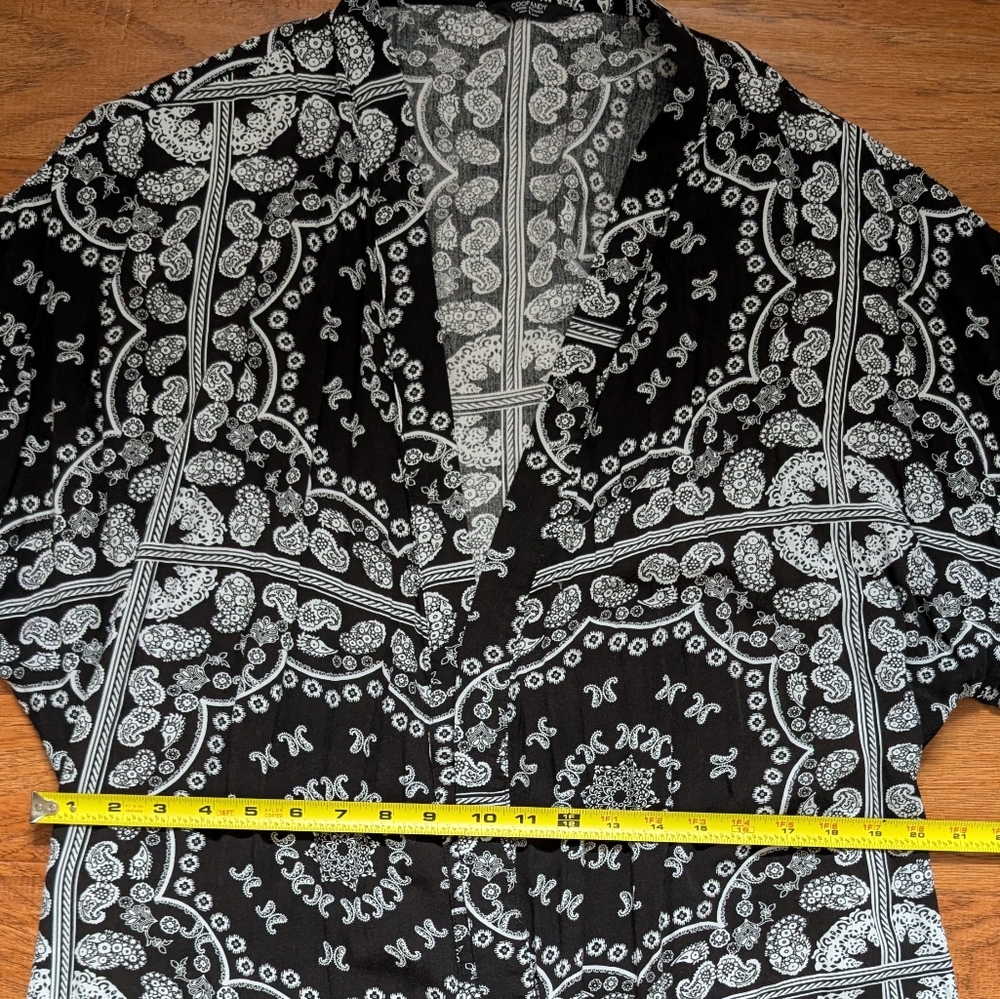 Coofandy Men's Black Paisley Lightweight Kimono Large - Picture 6 of 7